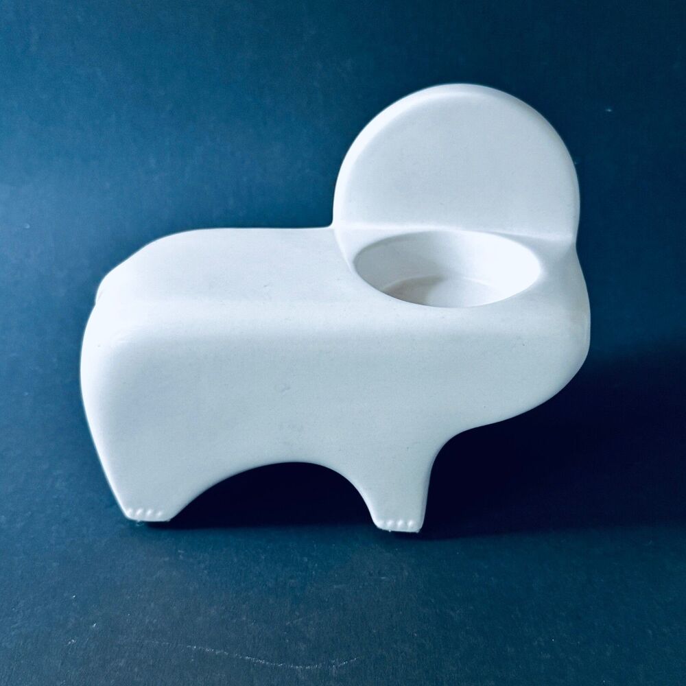Jonathan Adler PartyLite Ceramic Lion Votive Candleholder White Modern Decor - Picture 3 of 10